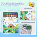 Finger Paint, Finger Painting for Toddlers, Hardcover Travel Finger Paint Kit Include 12 Colors Ink Pad Finger Painting Activity Book, Portable Sensory Activity Develops Creativity, Travel Busy Book for Kids