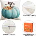4 x Artscope Fall Decorative Throw Pillow Covers 16x16 Inch Set of 4 Fall Gifts for Home Decor, Autumn Pumpkin Sweet Home Thankful Grateful Blessed Outdoor Farmhouse Pillow Cases for Sofa Couch-Blue