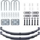 Trailer Leaf Spring Kit,4 Leaf 1750lb Capacity Double Eye Spring for 3500lb Trailer,Leaf Springs for Trailer Axle Hanger Kit with U-Bolt Kit
