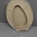 HIGHCRAFT Premium Elongated Toilet Seat with Slow-Close Design, Adjustable Hinges & Quick Removal Mechanism - Molded Plastic Toilet Seat - Fits Standard Elongated Toilets - Oval Seat in Bone/Beige