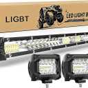 LIGBT LED Light Bars Kit White 21 Inch 204W Slim Light Bars 60W 4Inch LED Pods 12V 24V Fog Driving Lights Car Truck ATV Tractor Work Light Roof Bumper Lamp Offroad Lights