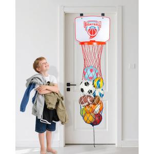 Basketball Hamper Toy for Kids  Fun Over-The-Door Laundry Hoop with Ball  Build Good Habits Early & Keep The Floor Tidy