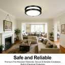 Drosbey 36W Dimmable Ceiling Light Fixture, Flush Mount Light Fixture, LED Ceiling Lights for Bathroom, Bedroom, Kitchen, Super Bright 4000 Lumens, 400W Equivalent, 5000K Daylight, UL Listed