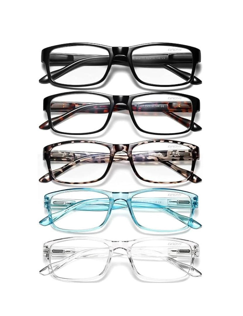 Gaoye Professional Reading Glasses for All Day - Computer Readers with Blue Light Protection - Value Pack