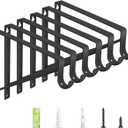 6-Pack Closet Rod Bracket, 10.8x10.8Inch Closet Shelf Brackets Heavy Duty Wall Mounted, Matte Black Steel Closet Rod Support Brackets Holder, 300 Lbs Load Capacity with Anchors Screws