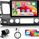 [4+64G] Android 15 Car Radio Stereo for Honda Civic 2006-2011 with Wireless CarPlay & Android Auto, 10.1 Inch in-Cell Screen Car Auido with AHD Backup Camera GPS WiFi FM RDS Radio EQ SWC