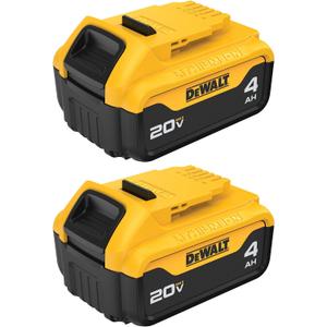 DEWALT 20V MAX* XR Battery, 4.0-Ah, 2-Pack (DCB204-2), Black