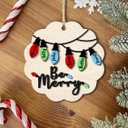 Personalized Merry Christmas Ornaments Custom 1-15 Name Wood Stockings Xmas Hanging Decor Family Name Christmas Keepsake Gift for Family Parents Kids