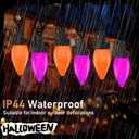 Orange and Purple Halloween Lights, 26FT 50 Count LED Halloween String Lights, Waterproof Extendable Decorations Lights for Outdoor Indoor Patio Home Party Garden Yard Decor