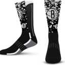 For Bare Feet Men's NBA Splatter Logo Crew Sock Large (Team)