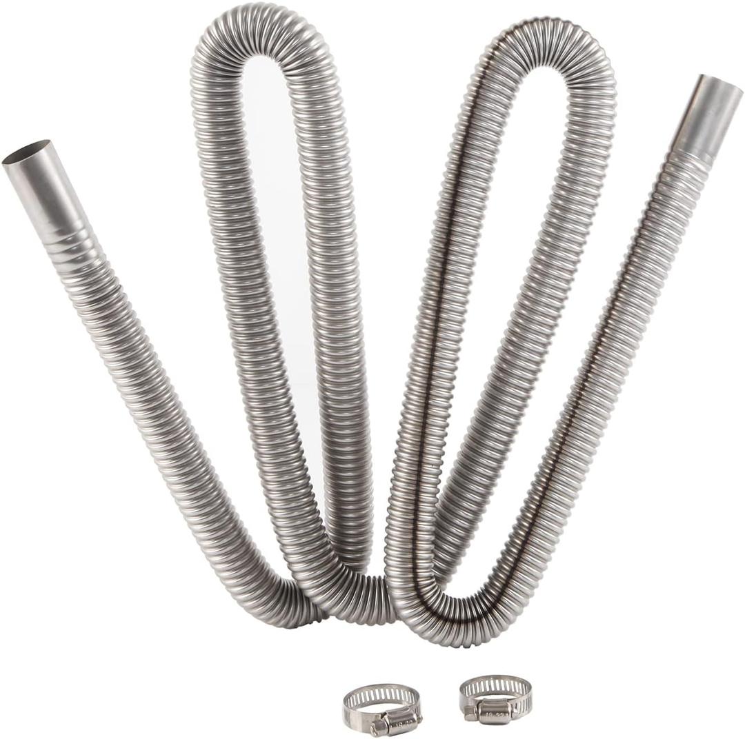 Diesel Heater Exhaust Pipe Flexible Exhaust Tubing Generator Flex Extension Pipe Stainless Steel 1"/2.5cm Inner Diameter (78INCH 200CM)