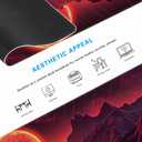 Red Mountain Large Mouse Pad Mountain Pattern Gaming Extended XL Mousepad Big Computer Keyboard Desk Mat for Non-Slip Rubber for Gaming and Office 31.5x11.8inch