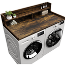 Washer Dryer Countertop, 54" x 27.55" 2-Tier Washer Dryer Topper with Edge, for Laundry Room Organization Rustic Brown