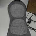 3-in-1 Electric Back Massager Pillow with Heat, Vibration and Traction, Triple Fusion Back Massager Bed and Chair Use, Lumbar Support Pillow for Lower Back Comfort and Spine Support (Gray)