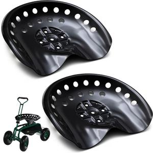 MorningRo 2 Pcs Metal Tractor Seat Vintage Tractor Seat for Lawnmower, Forklift, Farm, Home or Bar Stool (Black)
