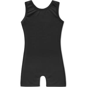 HOZIY Gymnastics Leotards with Shorts for Girls Toddlers Kids Biketard Tumbling Outfits Sparkle Unicorn Leopard Galaxy (11-12 Years, A Solid Black)
