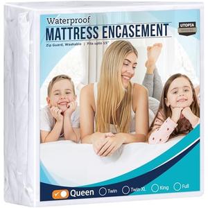 Utopia Bedding Zippered Mattress Encasement , 100% Waterproof Bed Bug and Dust Mite Proof Mattress Protector, Absorbent Six-Sided Mattress Cover Twin XL