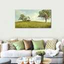 YCPRIMER Mountain Wall Art Brown Landscape Open Country Picture Nature Rural Scenery Painting Modern Artwork Lakes for Living Room Bedroom Dinning Room Home Office Wall Decor 20x40 inches, Gold-F