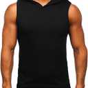 FLYFIREFLY Men's 2 Pack Workout Hooded Tank Tops Bodybuilding Athletic Sleeveless Muscle Cut Off T Shirt Gym Hoodies (XXL)