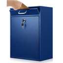 Yaocom 18 x 15 x 7 Inches Wall Mount Locking Mailbox for Outside, Dark Blue