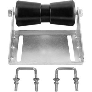 Keel Roller Assembly Kit for Boat Trailers with Roller and Bracket and Mounting Bolts, Silver, Galvanized Steel
