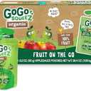 GoGo squeeZ Organic Applesauce and Fruit Puree, Apple Apple, 3.2 oz (Pack of 12), Unsweetened Organic Fruit Snacks for Kids, Gluten Free, Nut Free and Dairy Free, Recloseable Cap, BPA Free Pouches BBD: 6/25/26