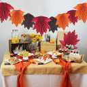 2 x Fall Party Decorations Maple Leaves Paper Fans, 9 PCS Hanging Paper Fans Classroom Decoration for Autumn Thanksgiving Birthday Baby Shower Rustic Wedding