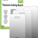 Titanium Cutting Boards For Kitchen, 100% Pure Cut Titanium Cutting Board, Food Grade Quality, Double-sided non-toxic, Easy To Clean, Dishwasher Safe And Will Not Absorb Odors(18L*10W)