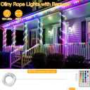 Ollny Rope Lights Outdoor Color Changing, 33FT 100 LED Waterproof Plug in Outdoor String Lights with Remote, 16 Colors Twinkle Christmas Lights for Outside Indoor Party Easter Holiday Decorations