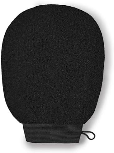 Tandoler Exfoliating Glove(1pc)-Remove Unnecessary Dead Skin and Exfoliator, Keratosis Pilaris Treatment, Can Be Used Before Self Tanner Mitt and Body Buffer（Black）