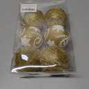 3.15" Large Christmas Ball Ornaments Shatterproof Sparkle Ornaments for Christmas Tree Large Sequin Plastic Hanging Big Tinsel Ball, 6Pcs 80mm (Gold) (Gold)