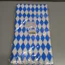 4 x 3pcs Oktoberfest Blue White German Tablecloths, Bavarian Vinyl Rectangle Plastic Checkered Tablecover 54 x 108in, Beers Festival Party Accessories for Oktoberfest Decorations Camping Picnic