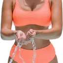 Popvil High Waisted Bikini Sets for Women Sporty Two Piece Swimsuits Teen Bathing Suit, M