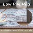 5x7 Area Rug for Bedroom, Machine Washable Rugs with Non-Slip Backing for Living Room, Soft Vintage Carpet Kitchen Laundry Kids Room Decor, Blue & Brown