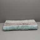 Chardin home Cordural Stripe Bath Rug Runner with Skid Resistant Latex Spray Underneath. Mint Green/Grey, 24" W x 60'' L