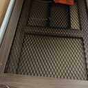 beeNbkks Freestanding Pet Gate with Cat Door, Dog Proof Cat Gate, Indoor Dog Gates for The House Doorways Stairs, Metal Mesh Wooden Small Animal Pet Barrier with Walk Through Door and Support Feet