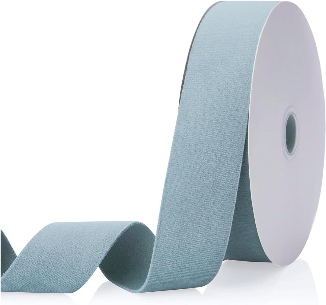 Velvet Ribbon Dusty Blue 1.5 inch, Continuous 20 Yards Double Faced Velvet Ribbon Great for Christmas Tree Ornaments,Gift Wrapping,Bow Making,Wreath Decoration,Wedding,Party,Handmade Crafts