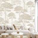 TUNDJ Beige Forest Wallpaper Mural Peel and Stick for Bedroom 157"x108"