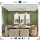 GlowHub Modern Gold Chandelier Mid-Century Milk White Glass Globe Pendant Light Sputnik Chandelier 4-Light Hanging Light Fixture Vintage for Dining Room Foyer Living Room Staircase, 30" Wide