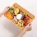 Bamboo Cutting Board Natural Non Toxic Chopping Wood Cutting Board With Juice Grooves Knife-Friendly Finish For Versatile Kitchen Use Ideal Charcuterie & Chopping Large Multi-Use New Home Must Haves (1pc: L (15"  10"))