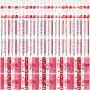 150 Pcs Valentine's Day Gift Bulk Set 50 Ballpoint Pens, 50 Heart Keychains, 50 Greeting Cards, Valentine Exchange Gift Party Favors