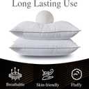 WhatsBedding Goose Down Pillows Queen Size Set of 2, Luxury Hotel Bed Pillows for Deep Sleep, Fluffy Soft Feather Down Pillow for Back, Stomach or Side Sleepers, 20" x 30"