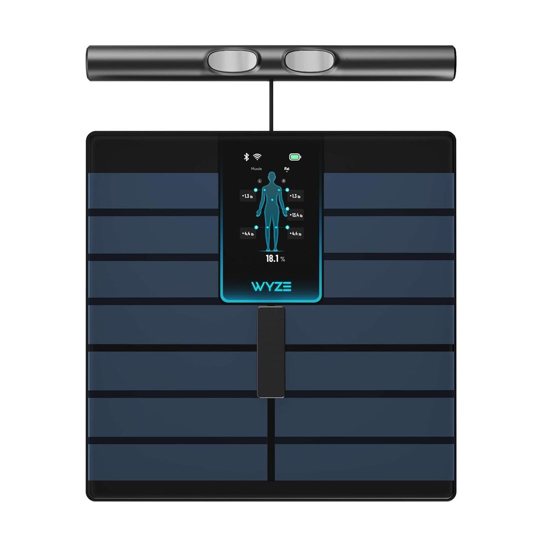Wyze Smart Scale Ultra BodyScan with Handle  Wi-Fi & Bluetooth Body Composition Scale for Weight, BMI, Body Fat, Muscle Mass, and Segmental Measurement, 400 lbs, Black (13.39 in x 15.43 in x 2.13 in)