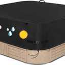 Joymo Outdoor Hot Tub Cover, Waterproof 95×95 Inch Square Spa Covers, Hot Tub Protector Cover Replacement Weatherproof Protection Cap - 95''x95''x20''