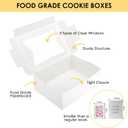 Moretoes 48pcs Mother's Day Cookie Boxes with Window, 8x6x2.5 Inch 3 Style Pastry Boxes for Treat, Chocolate Covered Strawberries, Candy, Muffins, Donuts