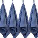 4PCS Blue Microfiber Hand Towels for Bathroom Christmas Decorations Quick Dry Small Towel Set for Bathroom Kitchen 14 x29.6inch