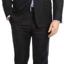 Arthur Black Mazara Classic Fit Two Button 100% Wool Wrinkle Resistant Suit, 38 Regular