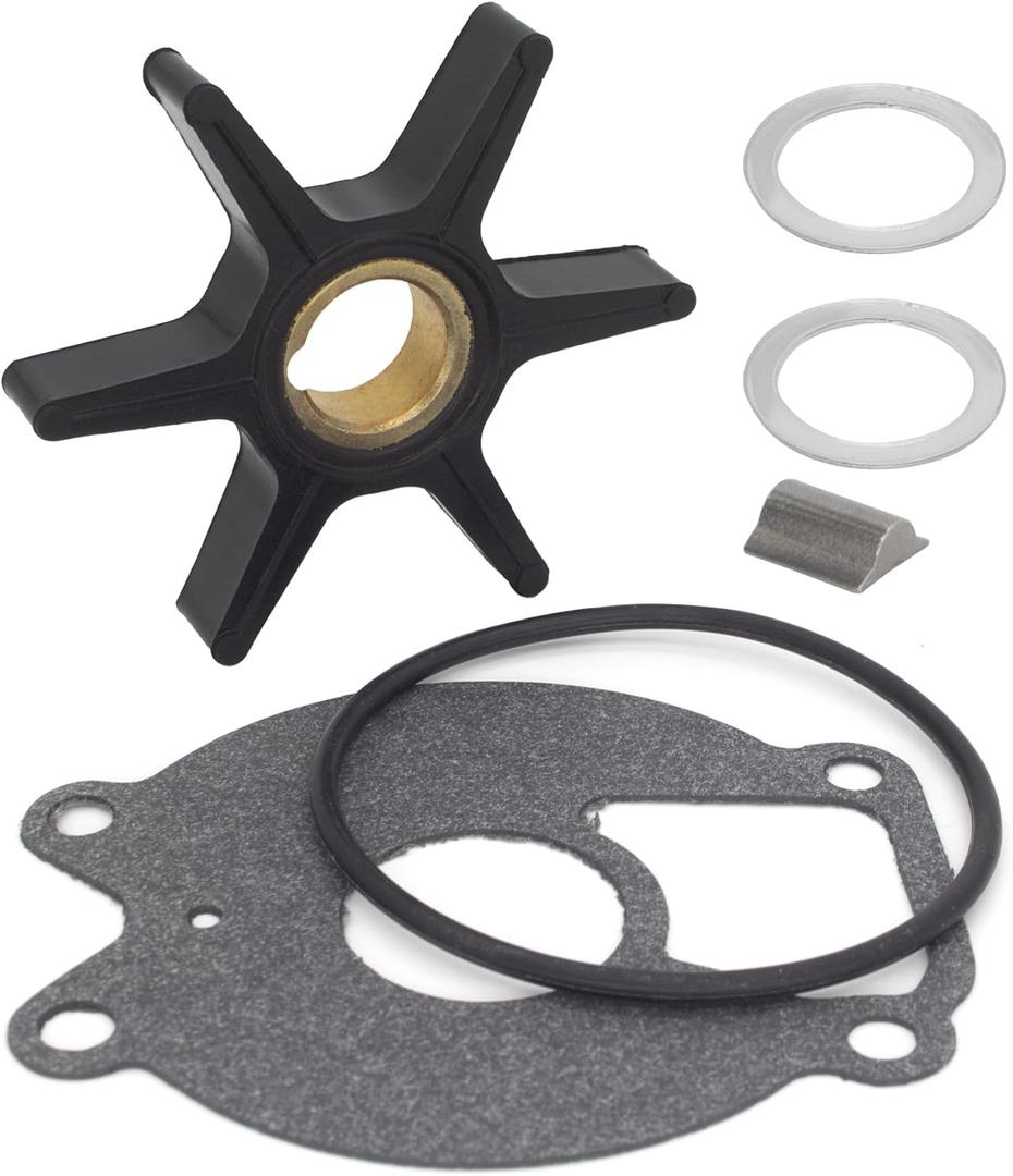 QuickMarine 8508910 Water Pump Impeller Service Kit for Mercury Marine 13.5 15 18 25 HP Outboard Motor Replacement 47-8508910 47-850893 47-8M0027792 Sierra 18-3057 with Key and Gasket