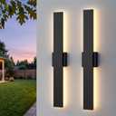 OAYUINOI 2 Pack LED Outdoor Wall Lights, 3CCT & 10%-100% Dimmable, 23.6" Long Linear Exterior Light Fixtures, IP65 Waterproof Outside Sconces for Porch Patio Garage House Facade