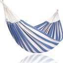 SUNCREAT Large Hammocks for Outside, Long Replacement Hammock Two Person for Stand, Blue White Stripes